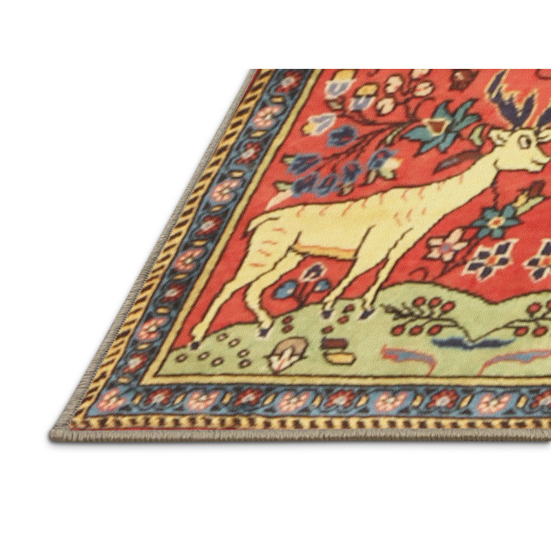 Tapis 100% traditionnel lavable à la machine 3897, Rectangle 7 pi x 10 pi