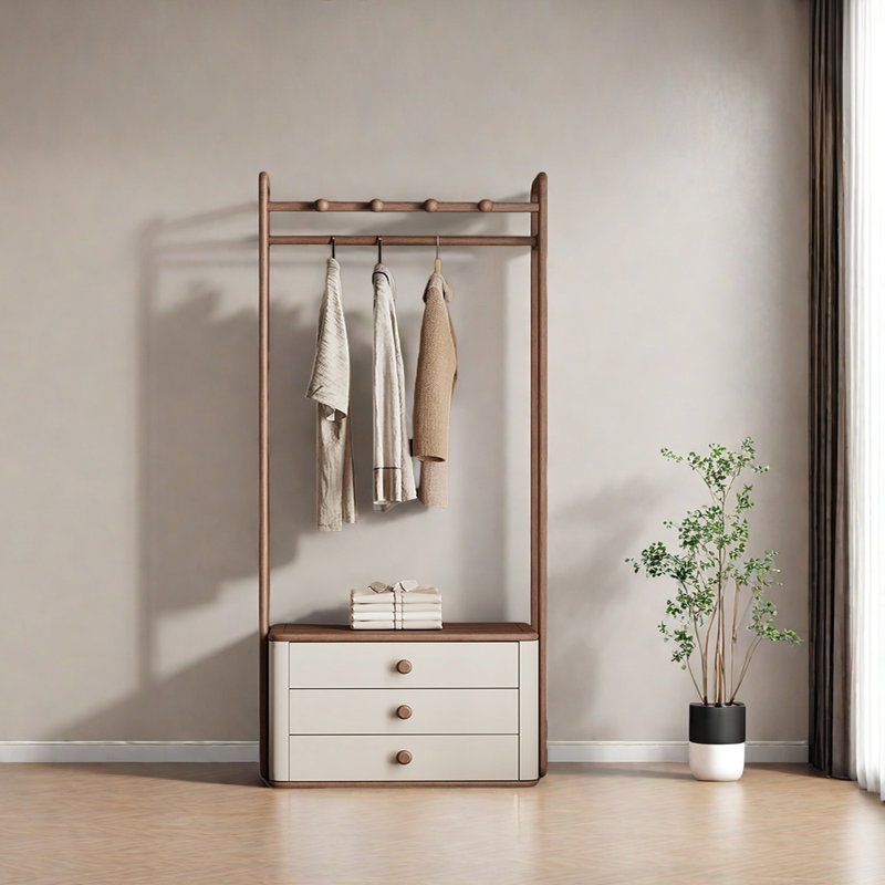 Coat Rack Solid  3 Drawers Large Storage
