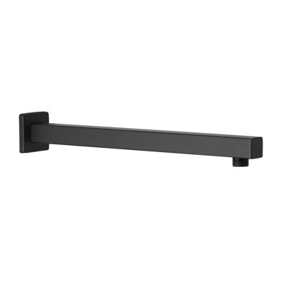 Wall Mounted Shower Arm  With Flange, Rain Shower Head Extension Arms, Square Shower Rod Shower Head Extender Arm Shower Pipe Extension, Wall-Mounted 1/2 Npt Tapered Threads