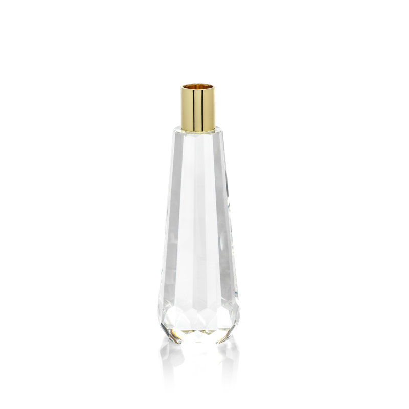 Bougeoir de table en cristal Florella, H 7,5 po x l 2,25 po x P 2,25 po
