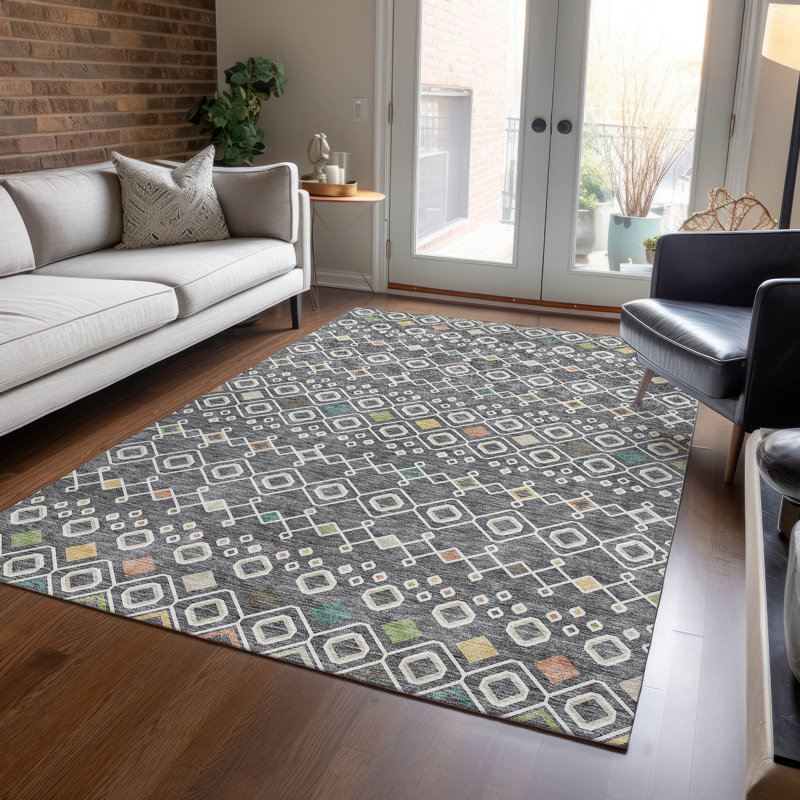 Tapis rectangulaire Aleighna avec envers antidérapant, Rectangle 10 pi x 14 pi