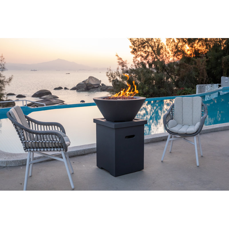 Couvercle de réservoir de propane de 20 po AMS Fireplace Stand, Noir, noir, noir, noir