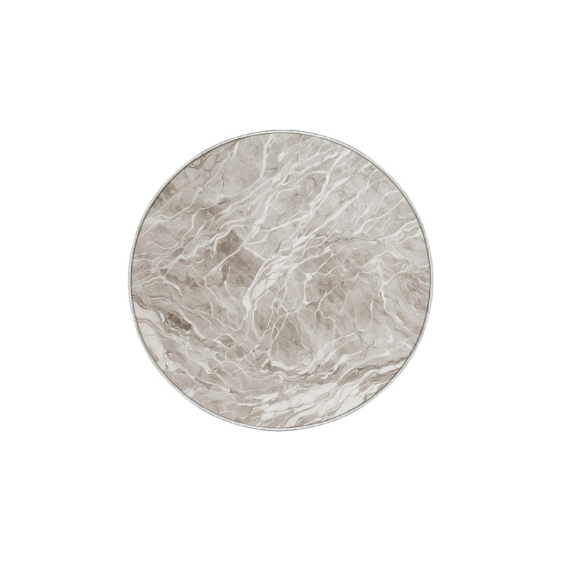 Machine Washable Beige Area Rug, Round 4'
