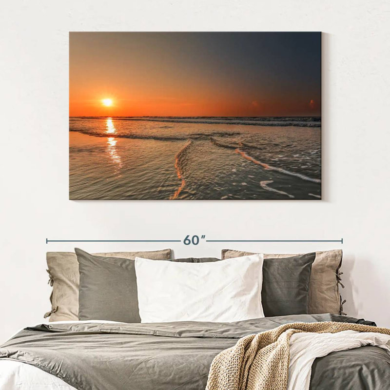 Coucher de soleil sur la plage de Gillard Hilton Head, H 34 po x l 51 po
