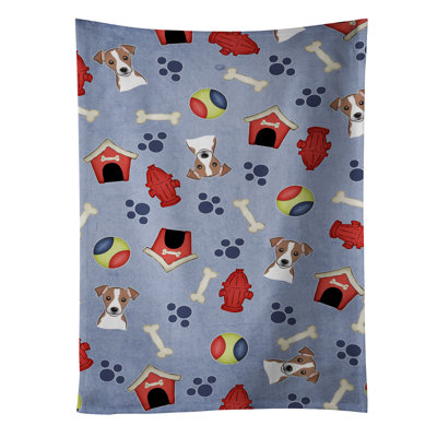 Jack pour chien terrier et empreinte chiffons