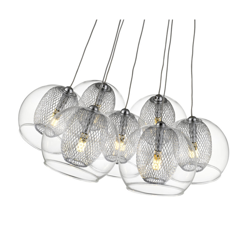 Justus 7 - Light Metal Cluster Pendant, Chrome