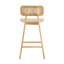 2 bois - bois d'hévéa naturel, siège incurvé ergonomique, exquis, polyvalent pour une décoration intérieure simple, profilée et solide, facile à nettoyer