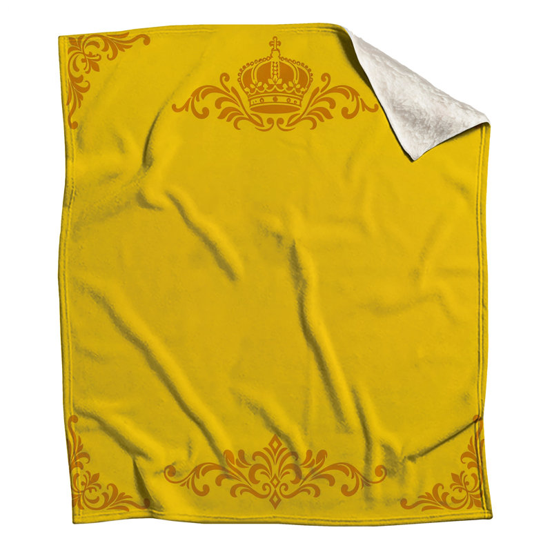 Couvertures à motif de couronne jaune, 60in W x 80in H