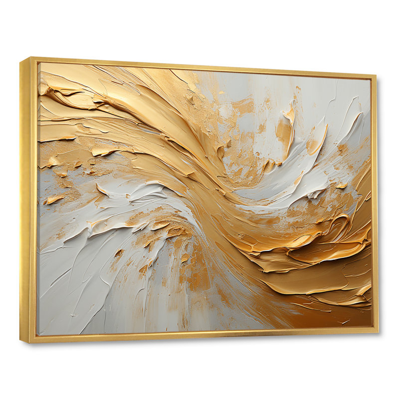 Earley - Abstract Shapes Wall Art, 24" H x 32" W x 1" D, Gold Floater Framed