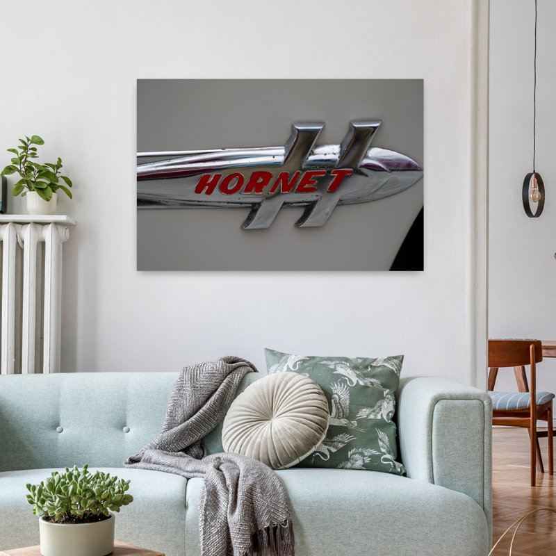 Close-up of the logo of Hudson Hornet's car Culver City Los Angeles County California USA 1 Piece Wrapped Canvas Wall Art
