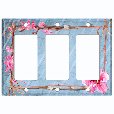 Patterned 3 - Gang Rocker Standard Wall Plate