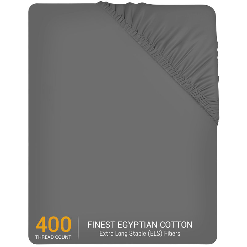 100% Cotton Flatweave Fitted Sheet, Double (4'6)