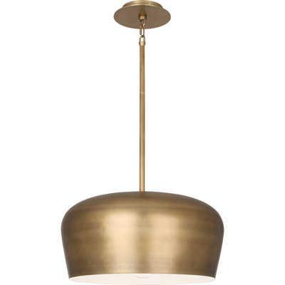 Minimalist Brass Pendant Light Fixture With White Shade – Modern 18.38 Inch Ceiling Light For Contemporary Spaces – UL Listed, E26 Socket, 150W Max