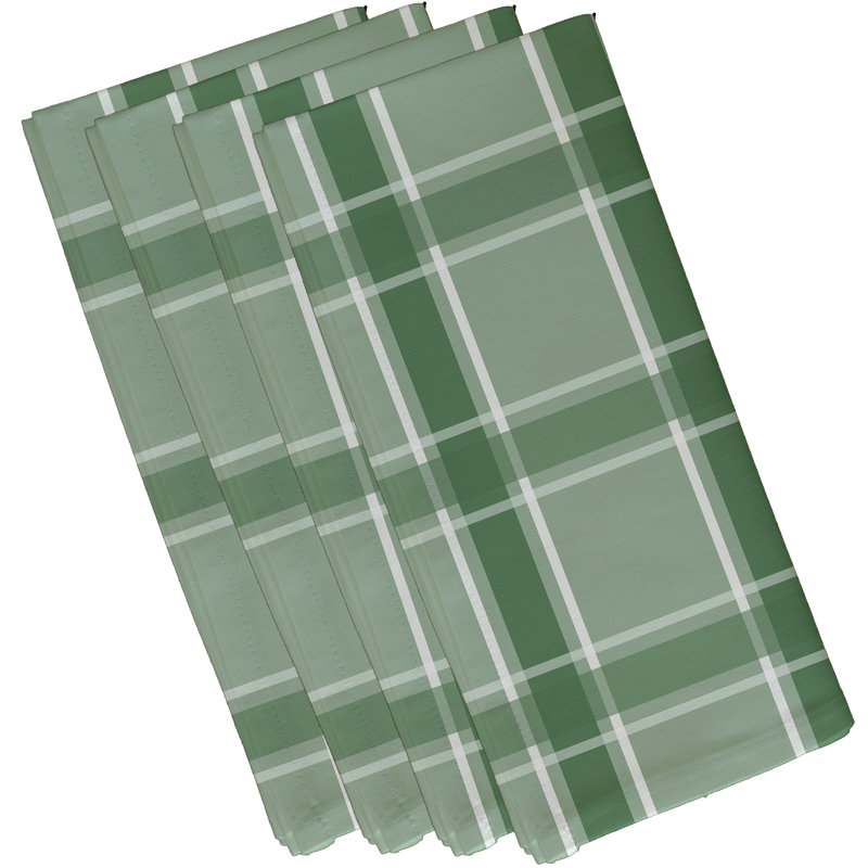 Ensemble de serviettes géométriques 4 pièces Abigail, L 18 po x L 18 po, Vert / vert
