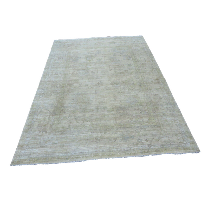 Tapis oriental beige Oushak fin noué à la main 10 pi 3 po x 14 pi Ushak Cabda3B5085847D087DC74BF2BC790C7