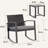 Steel 2-Person Rocking Seating Group with All-Weather Wicker Back, Cushions & Coffee Table-436435997