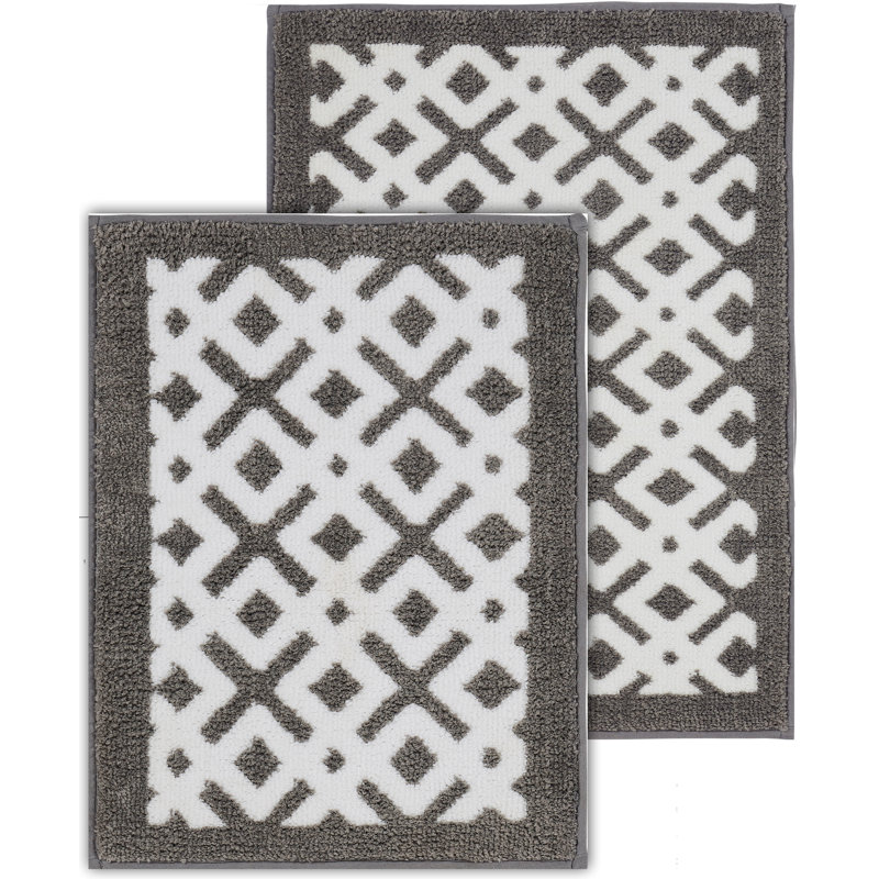 Ensemble de 2 tapis rectangulaires antidérapants pour salle de bain