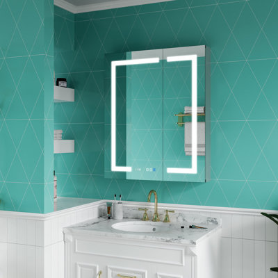 Anferny W 36'' H Frameless Medicine Cabinet Mirror 3 Adjustable