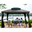 Gazebo Penguin Yosemite 3 m x 3 m, toit double en acier galvanisé, poteaux en aluminium, fini bois-108608084-109008183