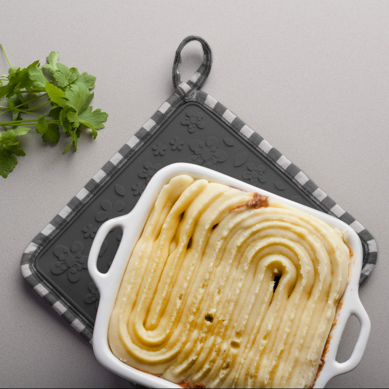 Silicone Square 1 Piece Trivet, Dark Grey