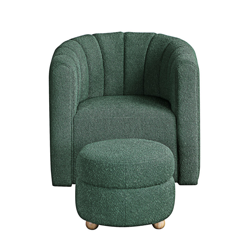 Chaise pivotante avec repose-pieds, Vert