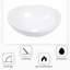 Lavabo de salle de bain vasque ovale en céramique blanche 16 x 13 pouces - teint, design classique pour un choix de qualité pour la maison, le bureau et la salle de bain