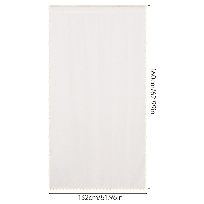 1 Panel Semi-sheer Curtain with Tassels, 132 cm Width x 160 cm Drop