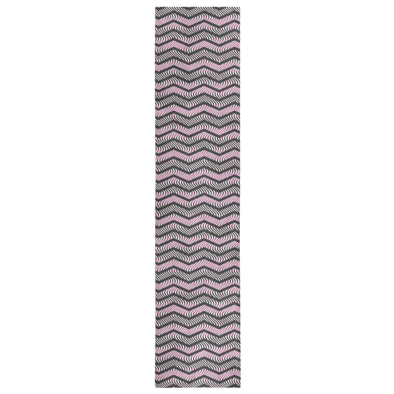 Chemin de table à chevrons ondulés Stephenie, 16 po x 72 po, Noir / rosé