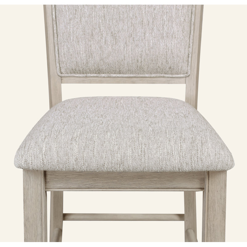 Mobilier de salle à manger en bois de style campagnard 2 pièces brun clair / beige gris