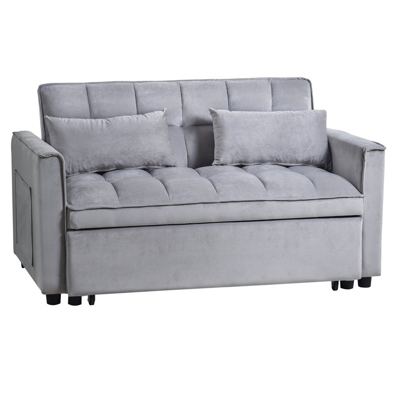 Réglable pour appartement, velours, convertible 3 en 1, lit escamotable gris avec sangles