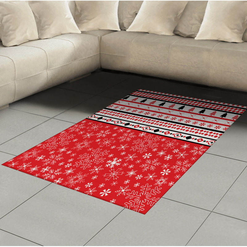 Christmas High Density Long Fiber Poly Threads Decorative Area Rug Carpet, Rectangle 4' x 5'8"