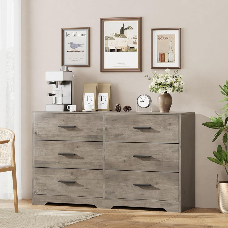 Rangement pour chambre à coucher moderne à 6 tiroirs avec poignées en métal Modern