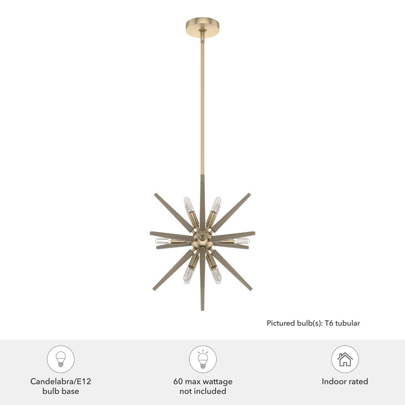 Alturas Gold Medium Aluminum Sputnik Pendant Light Fixture