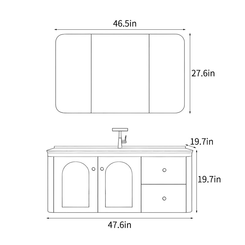 Armoire de salle de bain crème simple