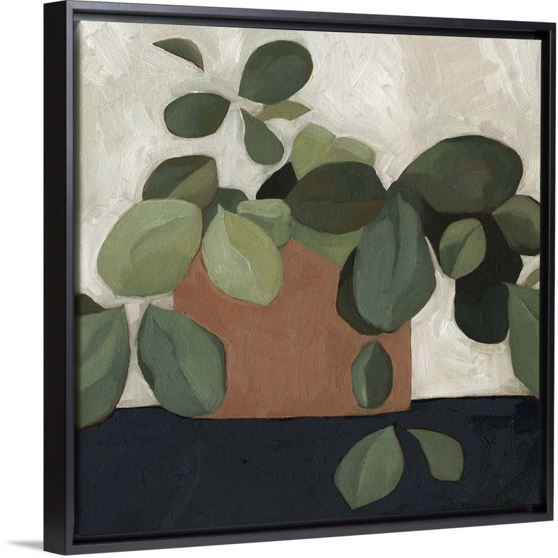 Jade Hoya I, art mural sur toile, Toile avec cadre noir, H 22 po x l 22 po