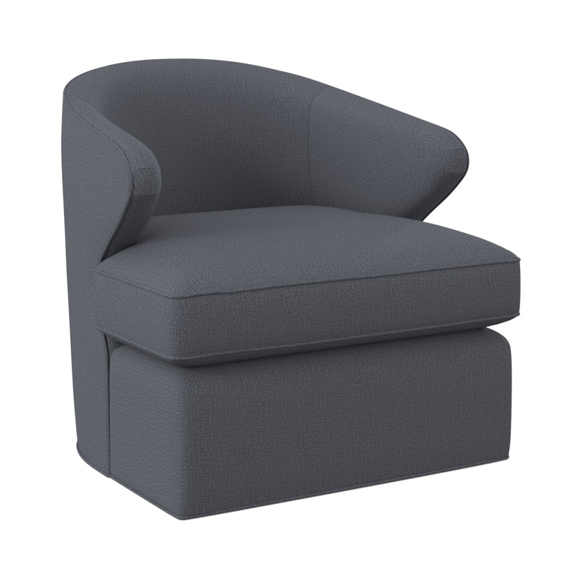 Scoop Swivel Barrel Chair, Elise Harbor 100% Polyester