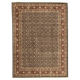 Hand Knotted Wool Oriental Area Rug in Navy And Wine