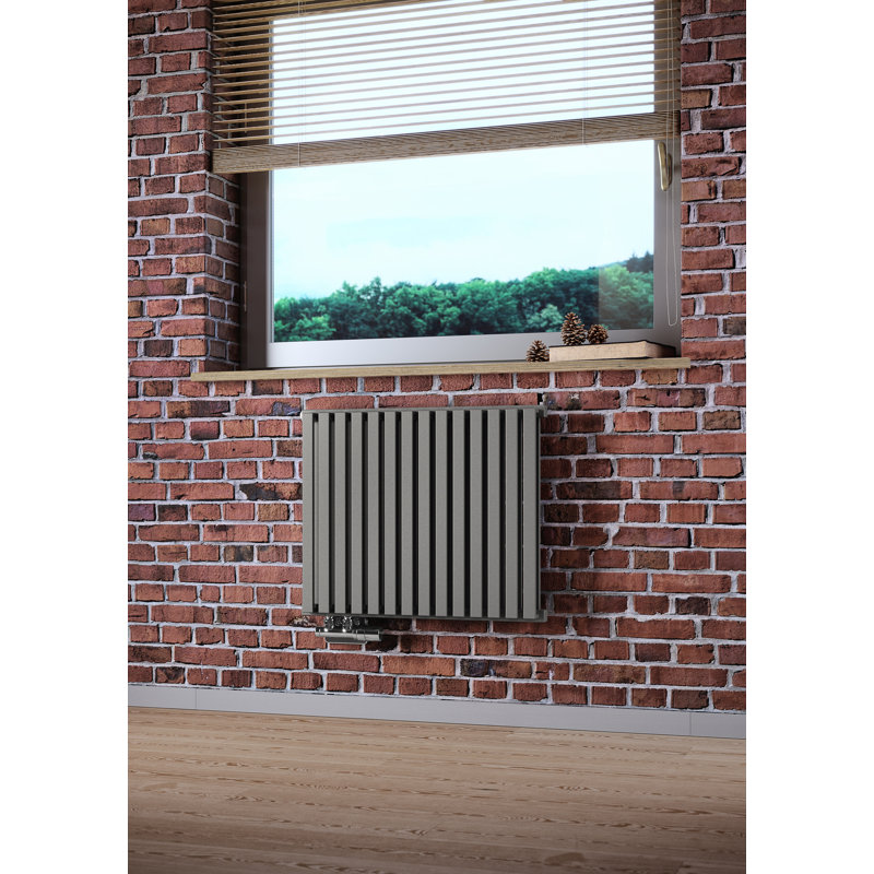 Nemo Horizontal Designer Radiator, 53cm H x 64.5cm W, Grey