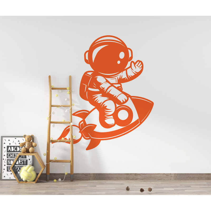 Décalcomanie murale astronaute fusée - chambre d'enfant, vinyle adhésif pour chambre d'enfant, décor de chambre de l'espace 294DRE