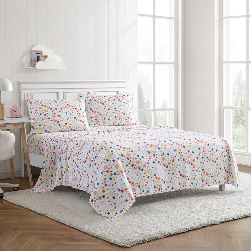 Eddie Bauer Kids Sheet Sets, Full Sheet Set with 2 Standard Pillowcases, Colorful Floral