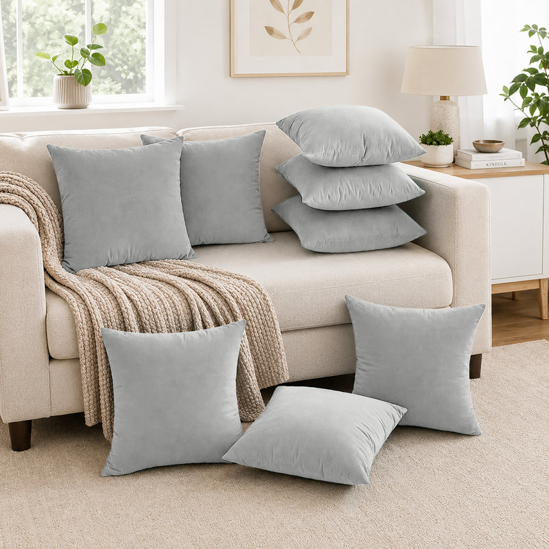 Aldino Square Cushion, Silver