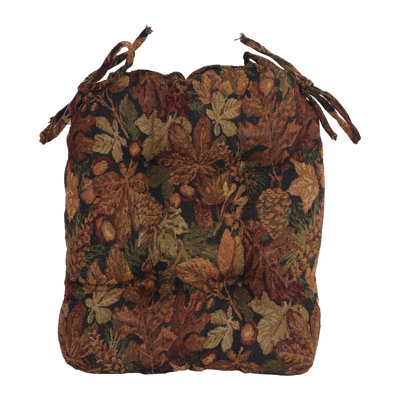 16-Inch Rounded Back Woven Tapestry Tufted Chair Cushions (Set Of 2)