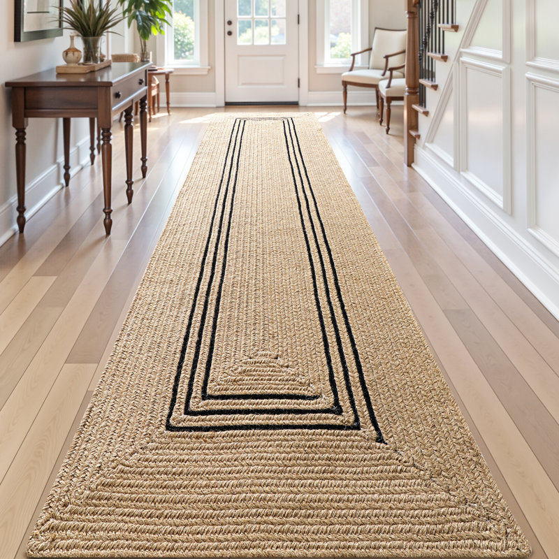Tapis de couloir en fibre naturelle tissé à la main, Rectangle 3 pi x 12 pi