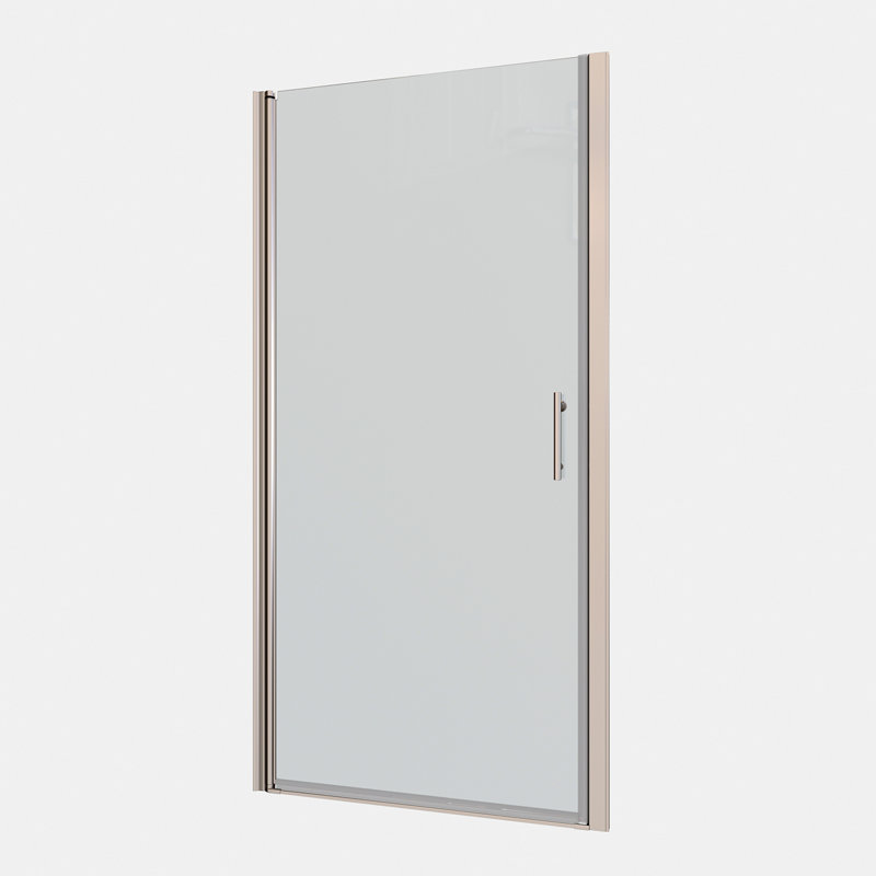 Porte de douche pivotante universelle à ouverture de 1 3/8 po, ouverte à l'extérieur, avec finition en verre trempé de 1/4 po 3272