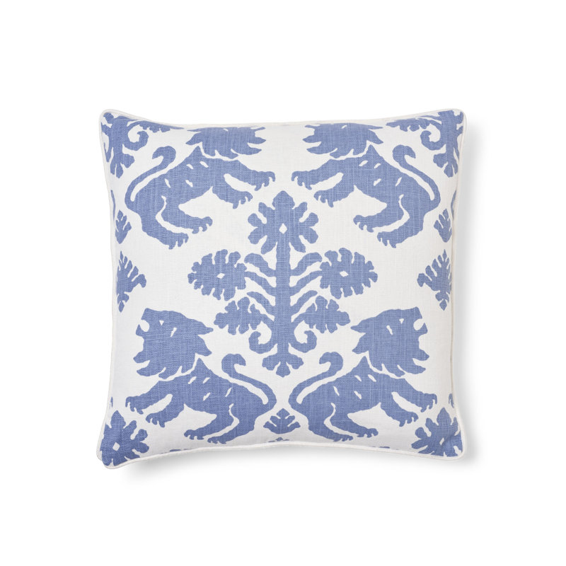 Regalia Pillow, Blue/White, 18" x 18"