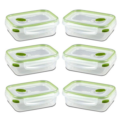 6 contenants pour aliments rectangulaires Ultra-Seal