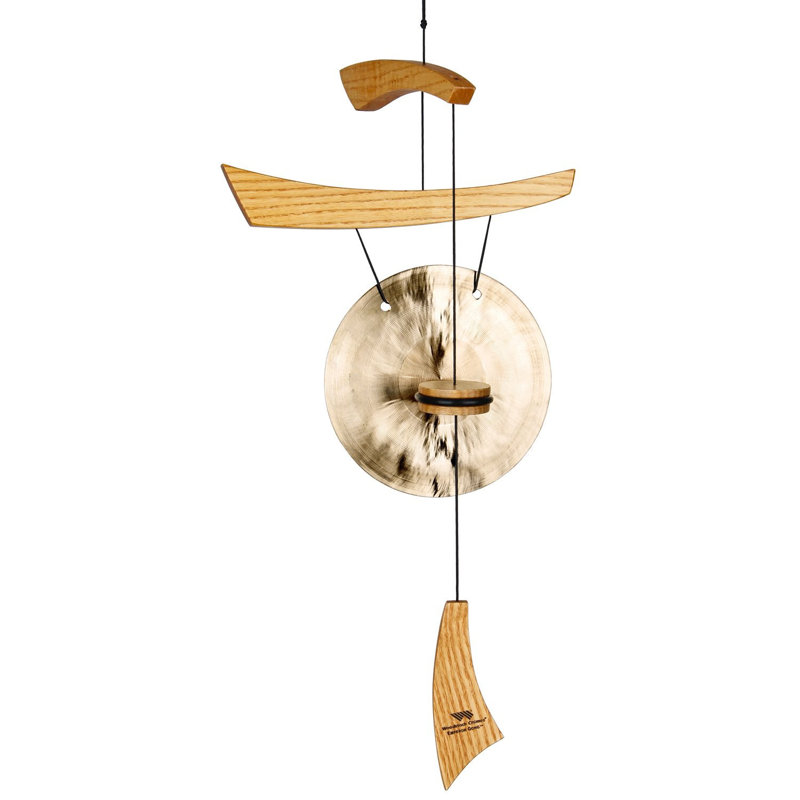 Carillon empereur gong, H 23 po x l 6,5 po x P 1,2 po, Naturel