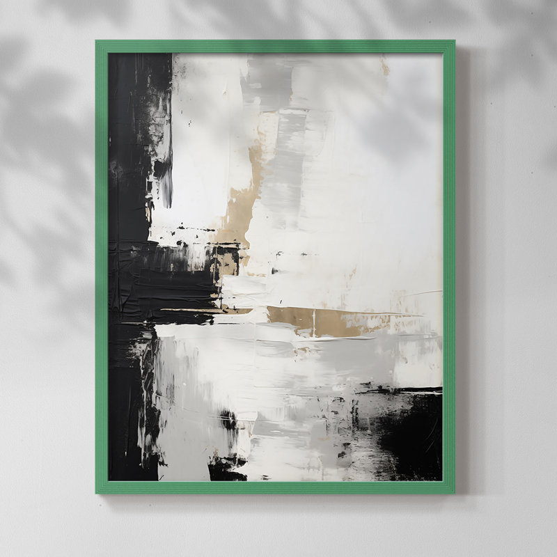 Série ABSTRACT Dxxi - reproduction encadrée de qualité supérieure - prête à être accrochée - aucun clou requis, Vert