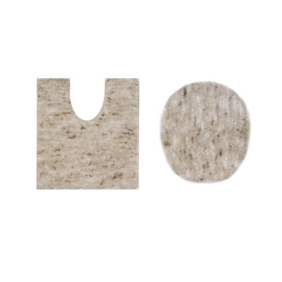 Essential 2-Piece Bathroom Contour and Toilet Lid Cover Set, Plush Microfiber Contour Rug and Non-Slip Toilet Lid Cover, Ultra Absorbent, Quick-Dry, Machine Washable, Green