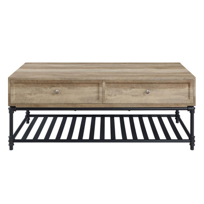 Sandy Coffee Table With Bottom Shelf